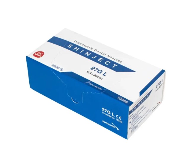 Голки карпульні SHINJECT 27G (0.40 х 38 мм), 100шт